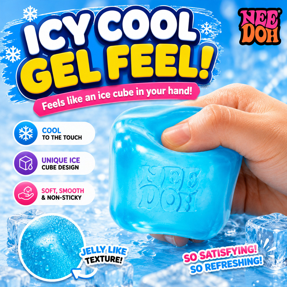 Brinquedo Sensorial Antiestresse NeeDoh Nice Cube Squishy, Brinquedo de Fidget de Rápido Retorno para Crianças e Meninas