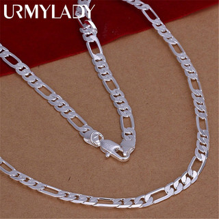 Colar masculino de corrente lisa de alta qualidade, 6 mm, em prata 925, joia moderna, estilo feminino, material 1SIB.