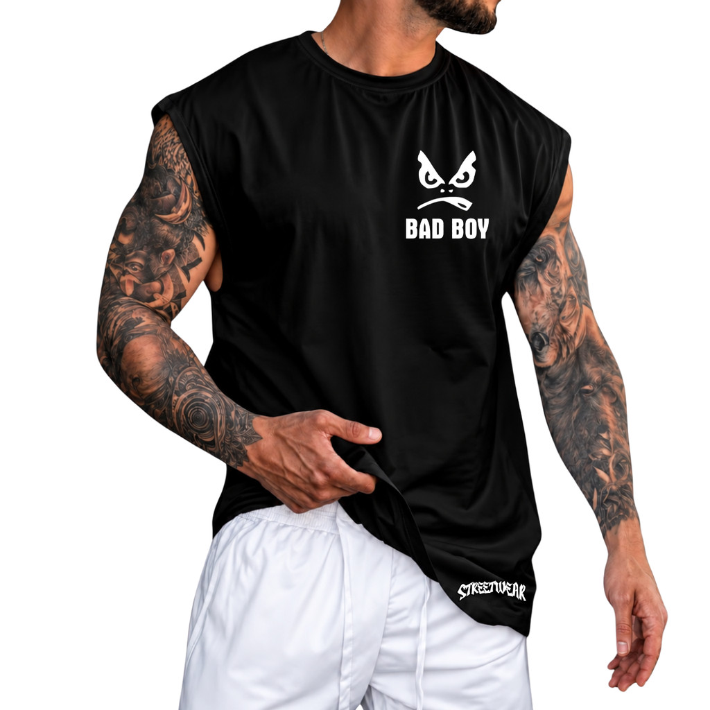 Regata Machão Oversized 100% Algodão Camiseta Cavada Musculação Streetwear Treino Praia Academia