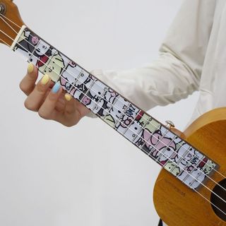 Ukulele fingerboard adesivo ukulele fingerboard adesivo dos desenhos animados guitarra elétrica decoração guitarra finge