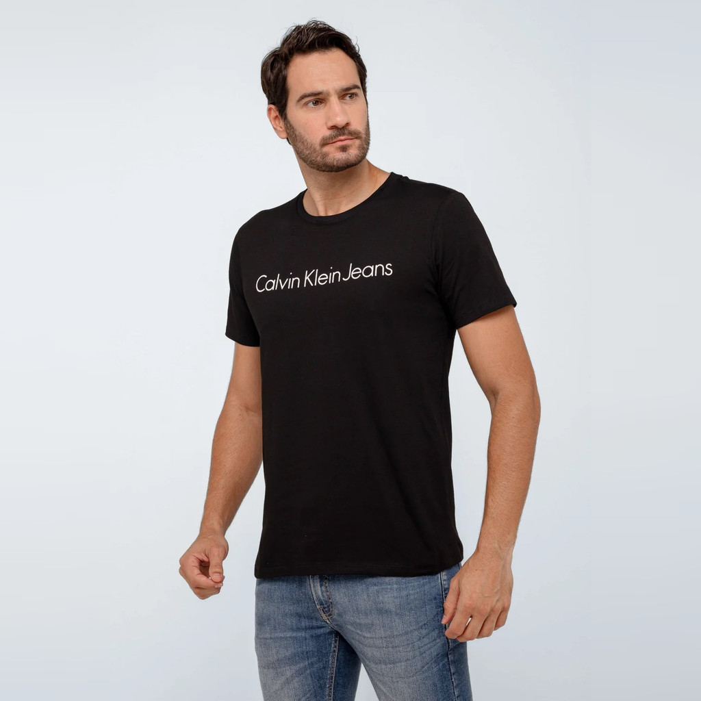Camiseta Masculina Calvin Klein Jeans Original Logo Centro