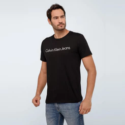 Camiseta Masculina Calvin Klein Jeans Original Logo Centro