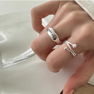 Conjunto de anel aberto de coração de Metal escalonado Design feminino nicho Retro único simples All-Match elegante anel