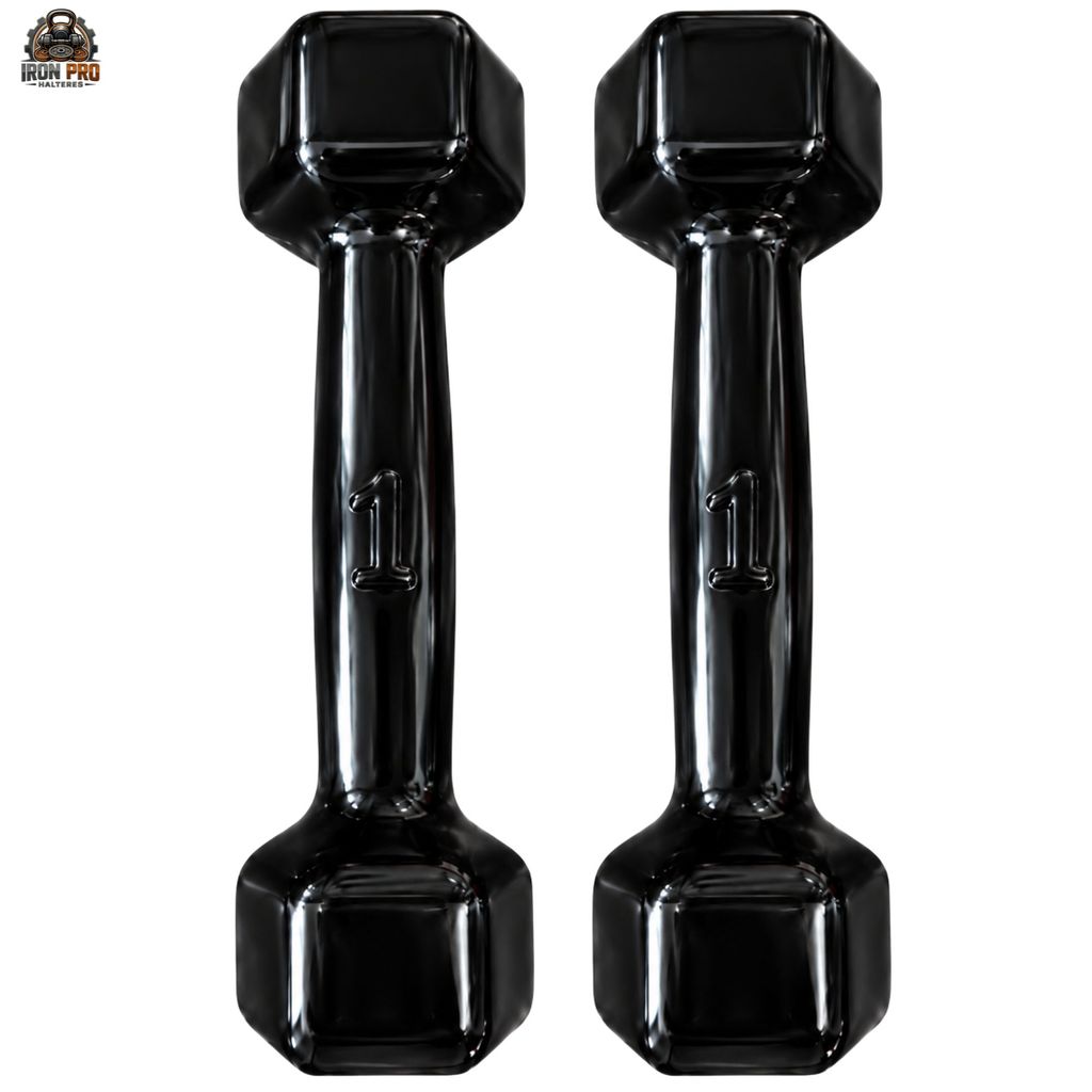 Halter Sextavado Emborrachado 1 kg PAR Fisioterapia Musculação Academia CrossFit Treino Funcional Fitness Exercício Casa