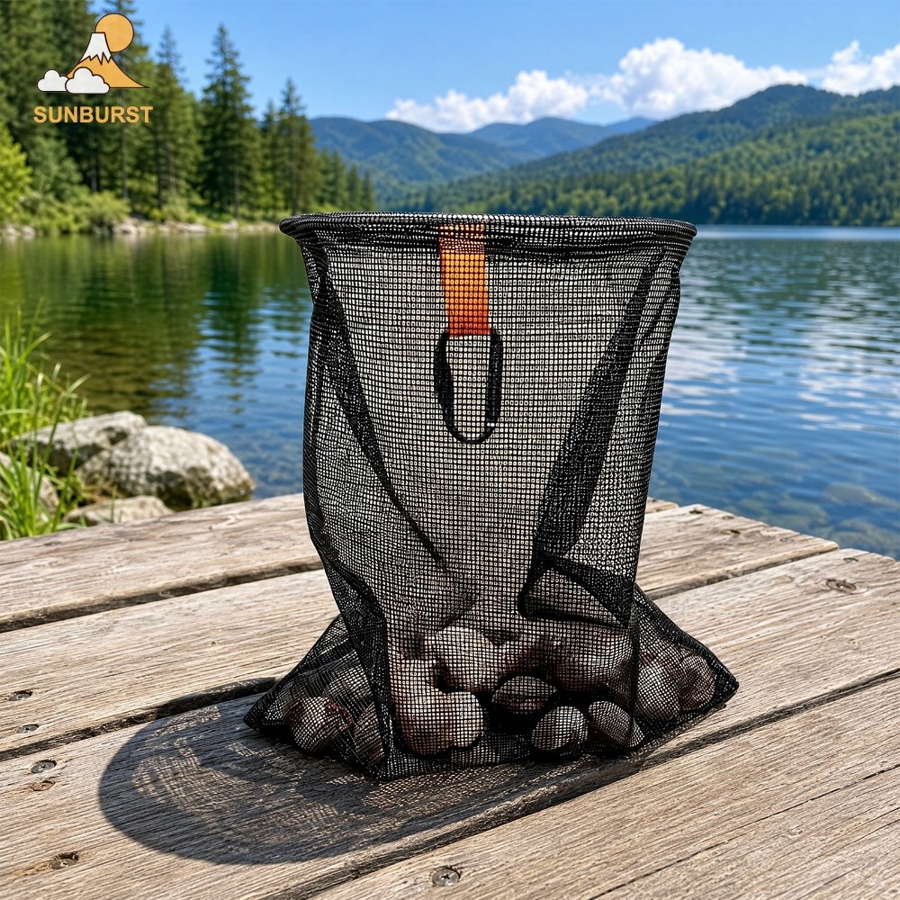 [Sunburst1 . br] Bolsa De Molusco De Malha De Borracha Para Serviço Pesado Mosquetão De Travamento De Cinto Ajustável