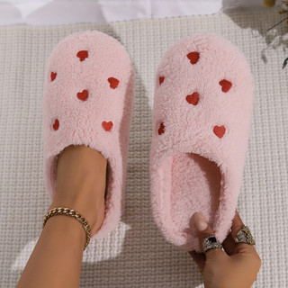 Mules de lã femininos, chinelos elegantes de algodão quente, sapatos de pele preguiçosos para uso externo