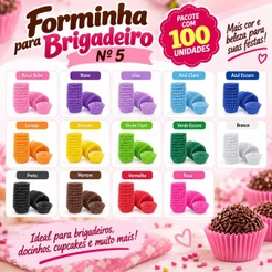 Artimagem Forminha para docinho brigadeiro N° 5 com 100 unidades - Forminha de papel forminha descartável