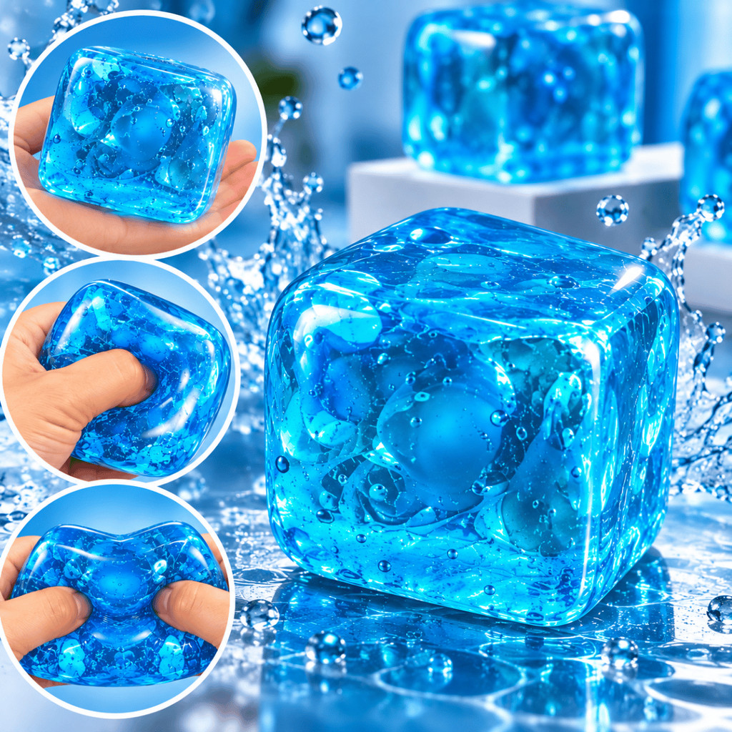 Squishy Cubo de Gelo Macio Elástico Brinquedo Sensorial Antiestresse Taba Squeeze Ball
