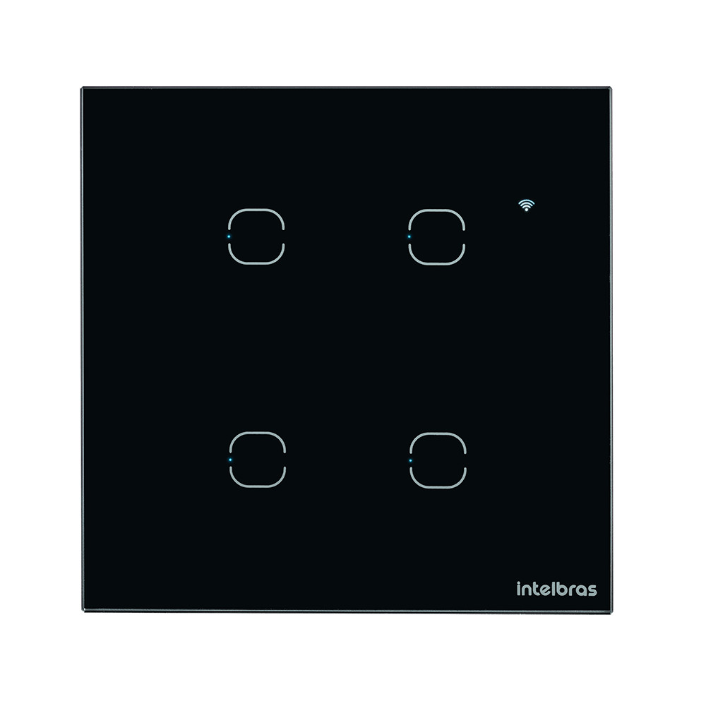 Interruptor Smart Wi-Fi Touch 4 teclas EWS 1004 Preto Intelbras
