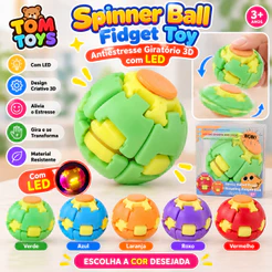 3D Impresso Press Fidget Spinner Bola Rotativa COM LED Alívio Do Estresse Brinquedo Sensorial Para Crianças Adulto