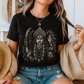 [Camiseta Premium em Algodão Puro]LA  Kali Shirt Spiritual Gift | Hindu Goddess  |Sacred Pagan Apparel