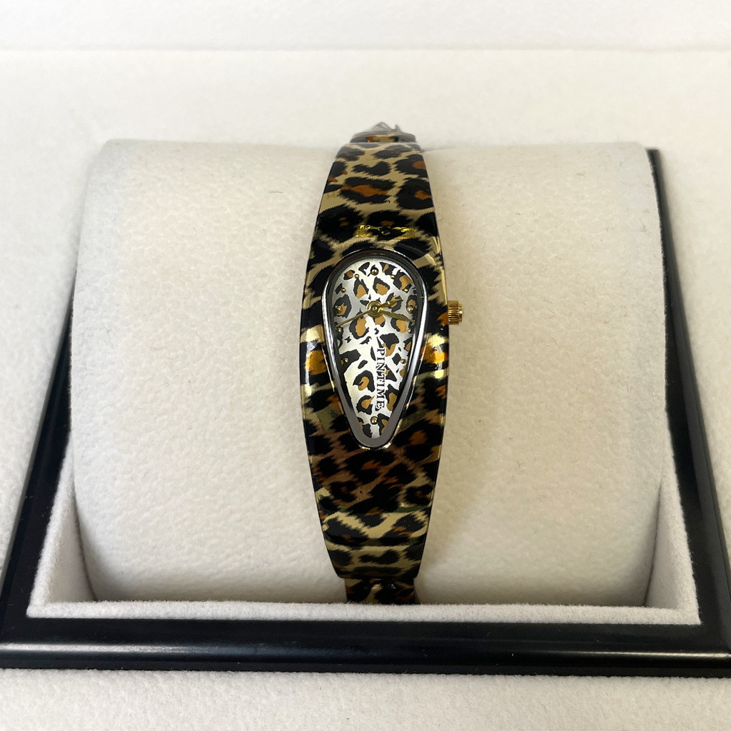 Novo relógio masculino Retro nicho em forma de gota leopardo impressão único tipo pulseira à prova dwaterproof água reló