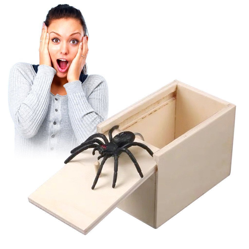 1 Peça Jogo de Madeira Aranha Caixa Assustadora Brinquedo de Pegadinha Feito à Mão Surpresa de Dinheiro Brinquedo Prátic