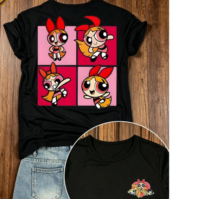Camiseta T-shirt Feminina Poderosas Quadrinhos Lindinha 100% Algodão Premium Tendência Confortável