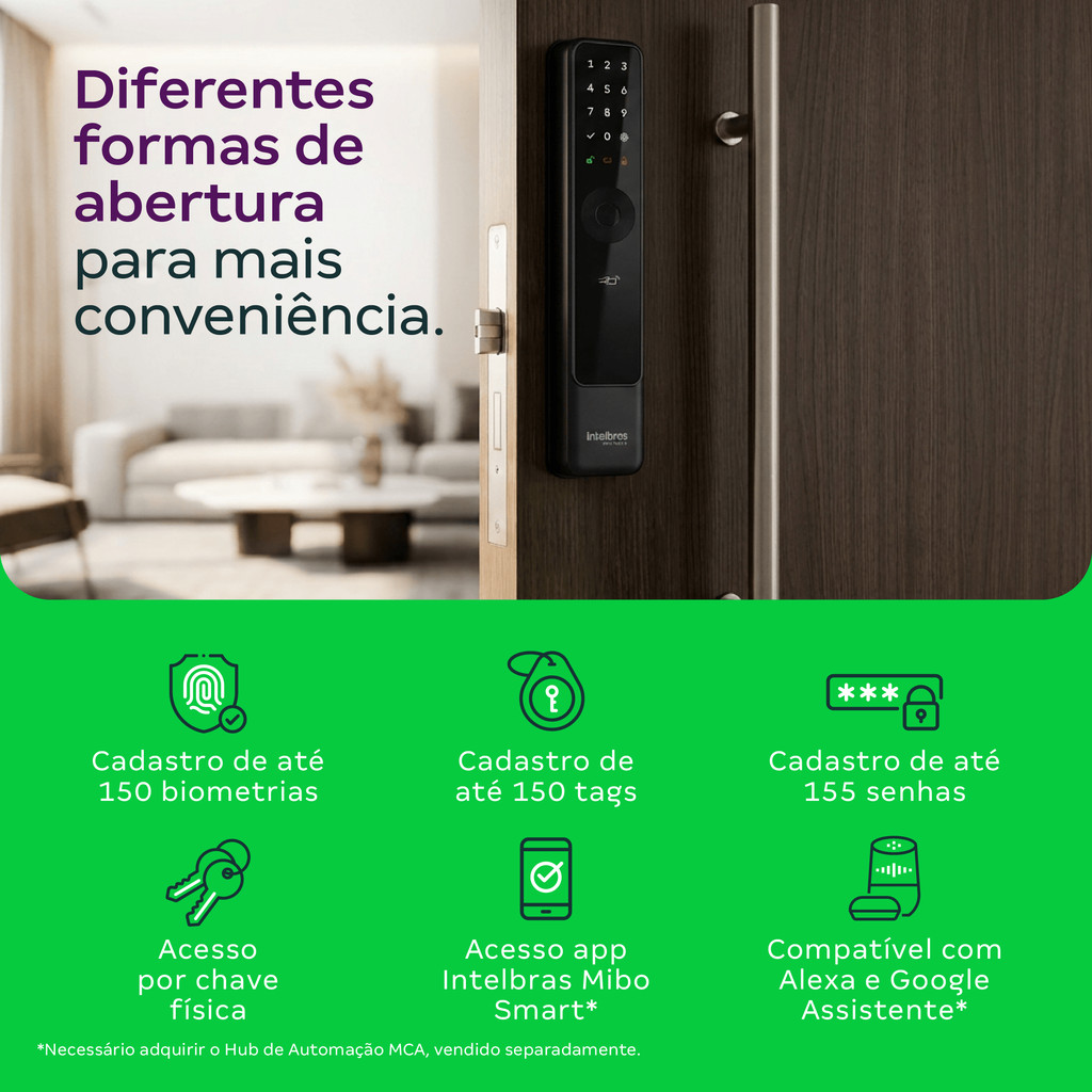Fechadura Inteligente de Embutir sem Maçaneta MFD 7001 D Intelbras — imagem 2 de 2
