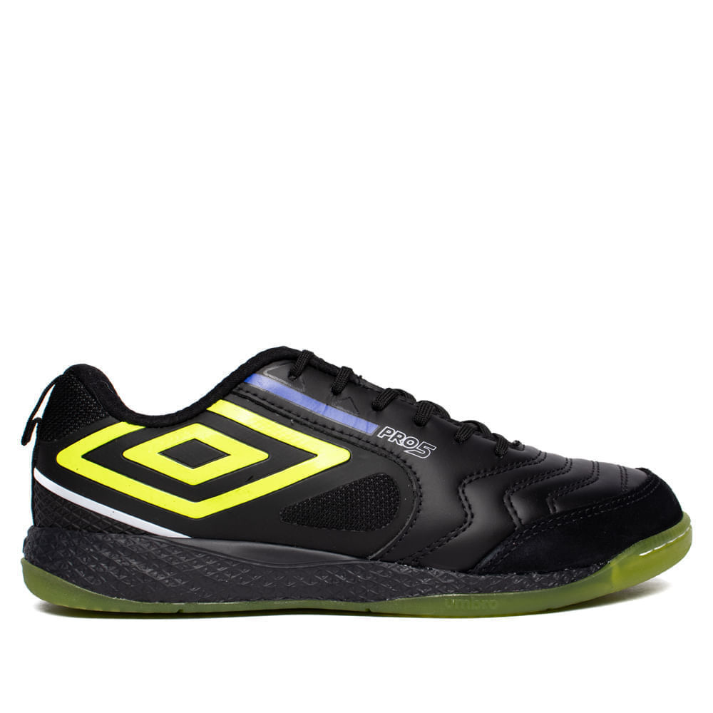 Chuteira Masculina Umbro Pro 5 Bump Futsal Preto/Verde Neon