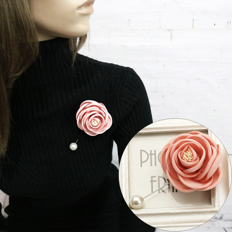 Coreano xale fivela acessórios imitação pérola Anti-reflexo feminino All-match casaco Cardigan flor broche pino