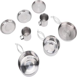 Conjunto De Panelas De 8 Peças , Kit De Bagunça De Acampamento Empilhável Para 3-4 Pessoas , Piquenique De Panela De Coz
