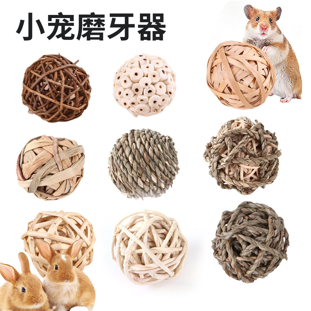 Gato cão animal de estimação molar brinquedo Universal Hamster molar grama bola Takraw bola mastigar brinquedo