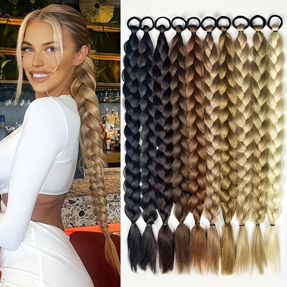 Europeu americano peruca feminina cabelo longo torção trança rabo de cavalo moda química longo anel de cabelo peruca tra