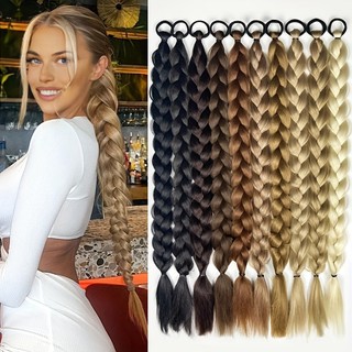 Europeu americano peruca feminina cabelo longo torção trança rabo de cavalo moda química longo anel de cabelo peruca tra