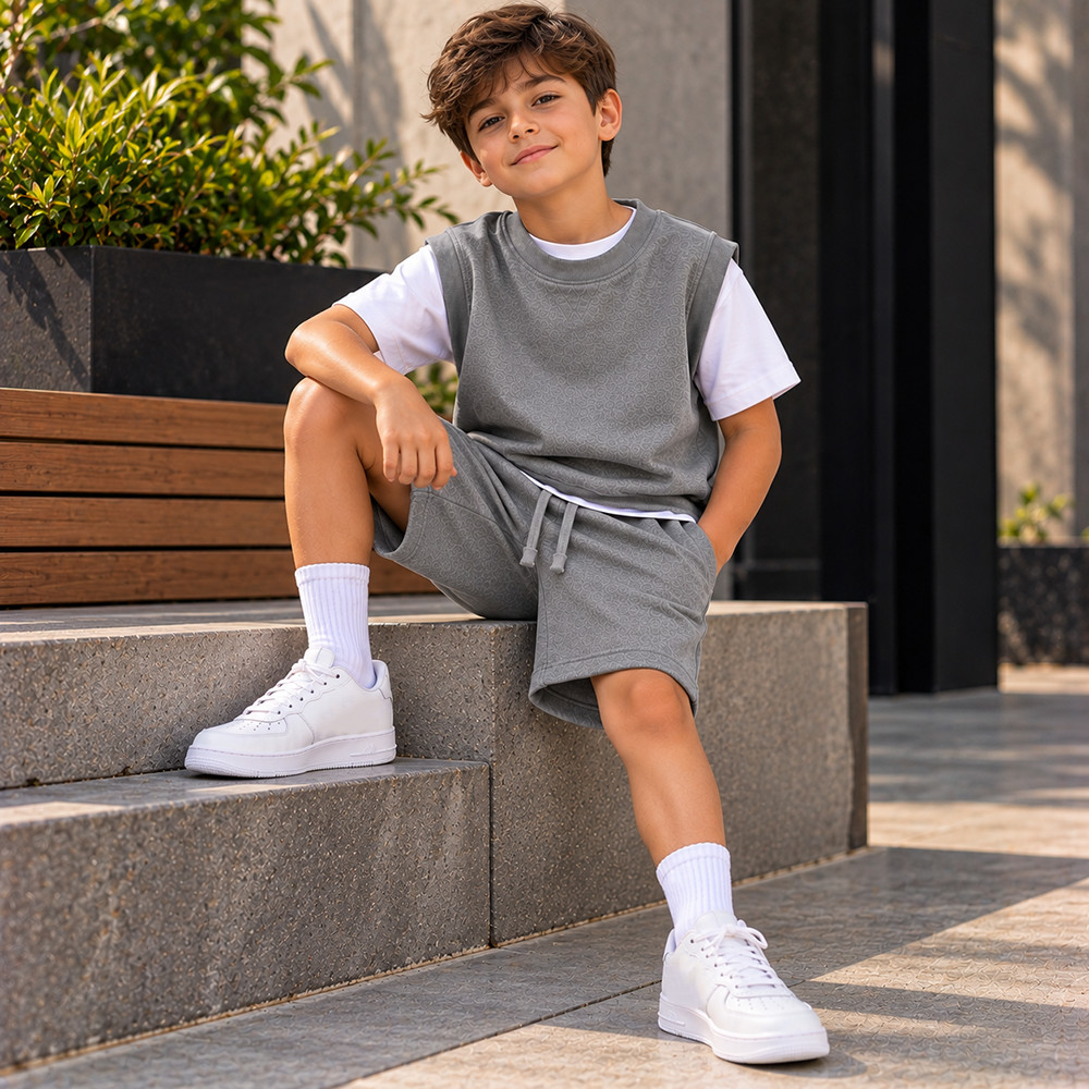 Conjunto Infantil Kit peças Jovens 3 peças conjunto masculino Infant5il Colete masculino infantil Moda juvenil Camisa
