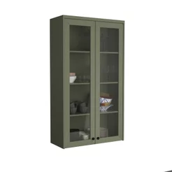 Cristaleira Cozinha 2 Portas Vidro 190CMX80CM Sevilha Verde/Hill Verde