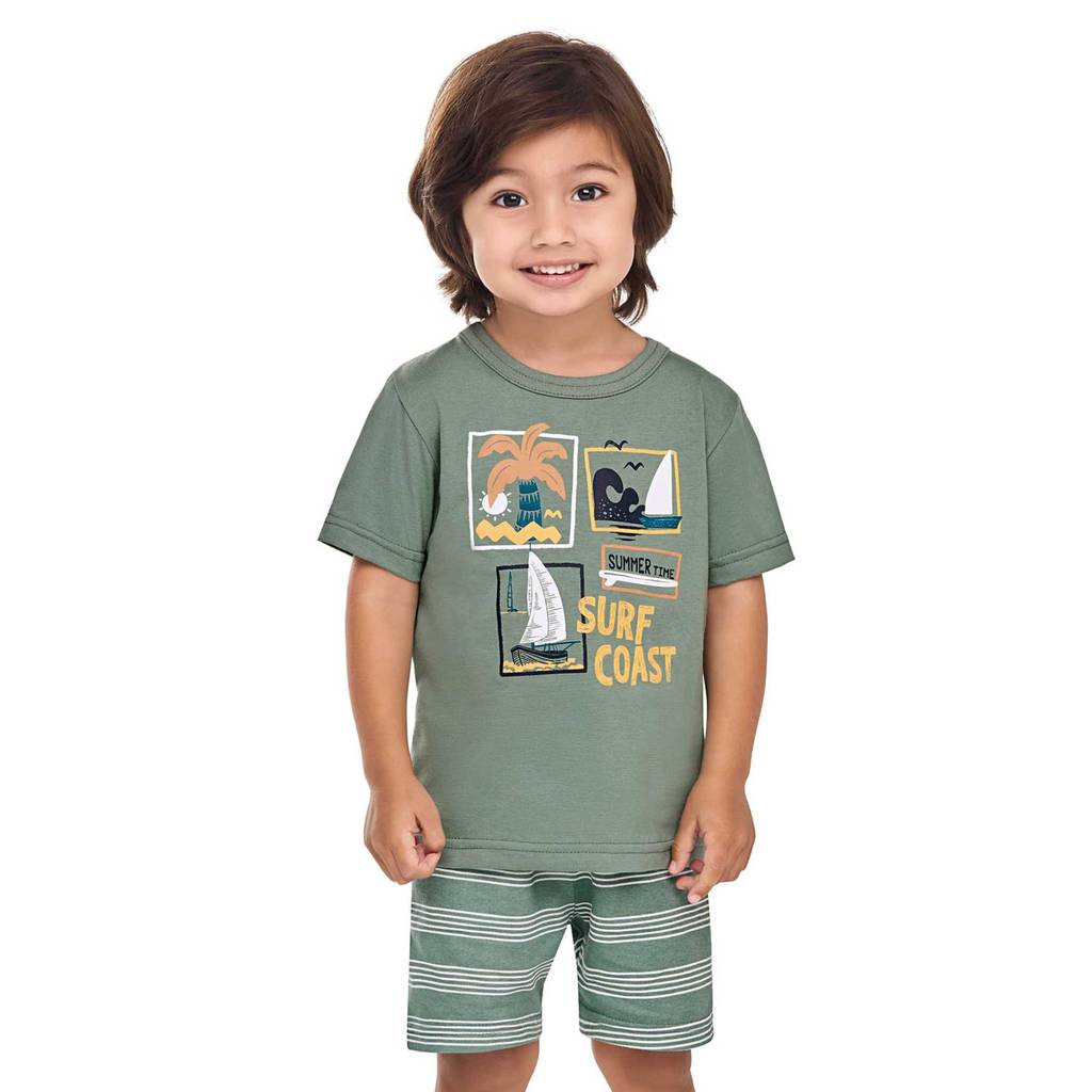 Conjunto Infantil Menino Surf Coast Elian Verde
