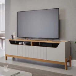 Rack para TV até 70 Polegadas MDF 185cm Moema Bege Off White/Nature