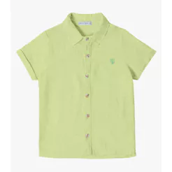 Camisa Infantil Masculina Com Botões Trick Nick Verde