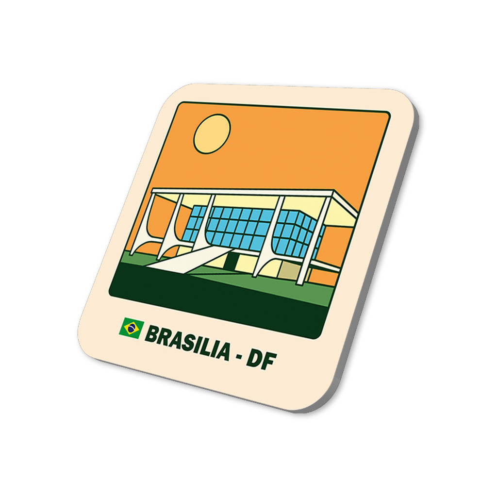 Imã Geladeira Brasília - Distrito Federal Brasil 5x5cm De Metal