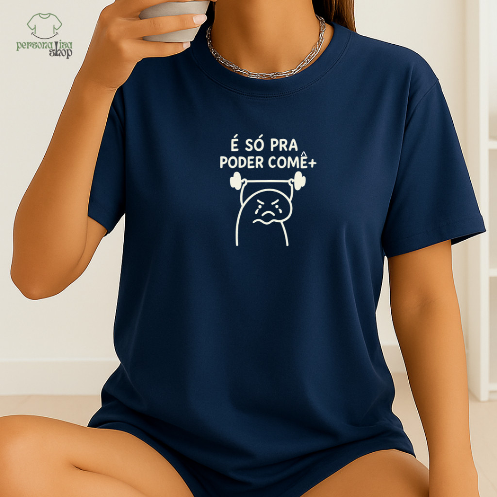 Camiseta Blusa Feminina Estilosa T-Shirt Fofa Academia Engraçada Streetwear 100% Algodão Lançamento OFERTA unissex