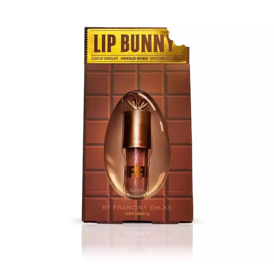Brilho Labial Lip Rabbit 5G Chocolate Hidratante Proteção Chaveiro