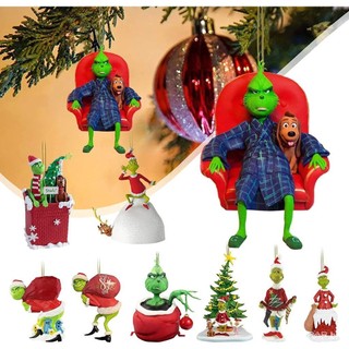 Grinch Verde, Enfeite de Árvore de Natal, Decoração Suspensa para Casa, Material Acrílico LORY