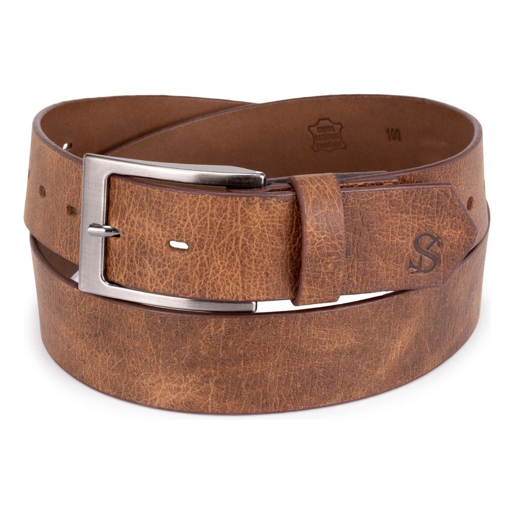 Cinto De Couro Legítimo Masculino Estilo Rústico Premium em Oferta na Shopee