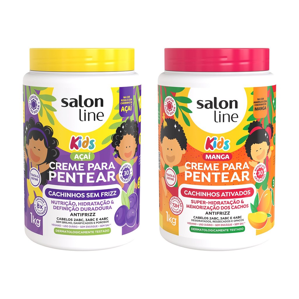 Kit 2 Cremes para Pentear Açaí e Manga Kids em Oferta na Shopee
