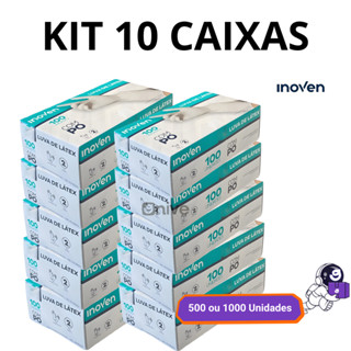 Kit Até 10 Caixas de Luva Látex Descartável Procedimento P M G Com Pó 500 a 1000 Unidades em Oferta na Shopee