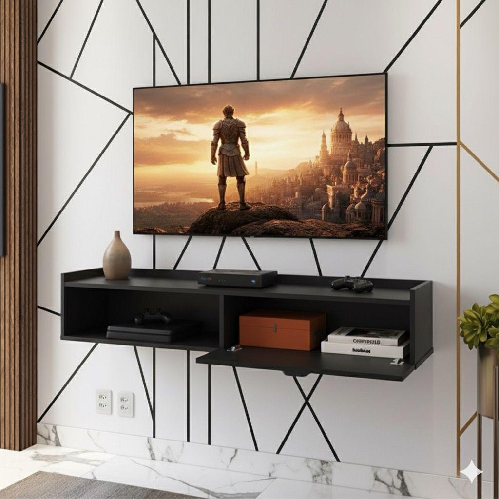 Rack para Sala Quarto TV Até 40 Pol. Retro Moderno Suspensa