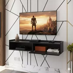 Rack para Sala Quarto TV Até 40 Pol. Retro Moderno Suspensa