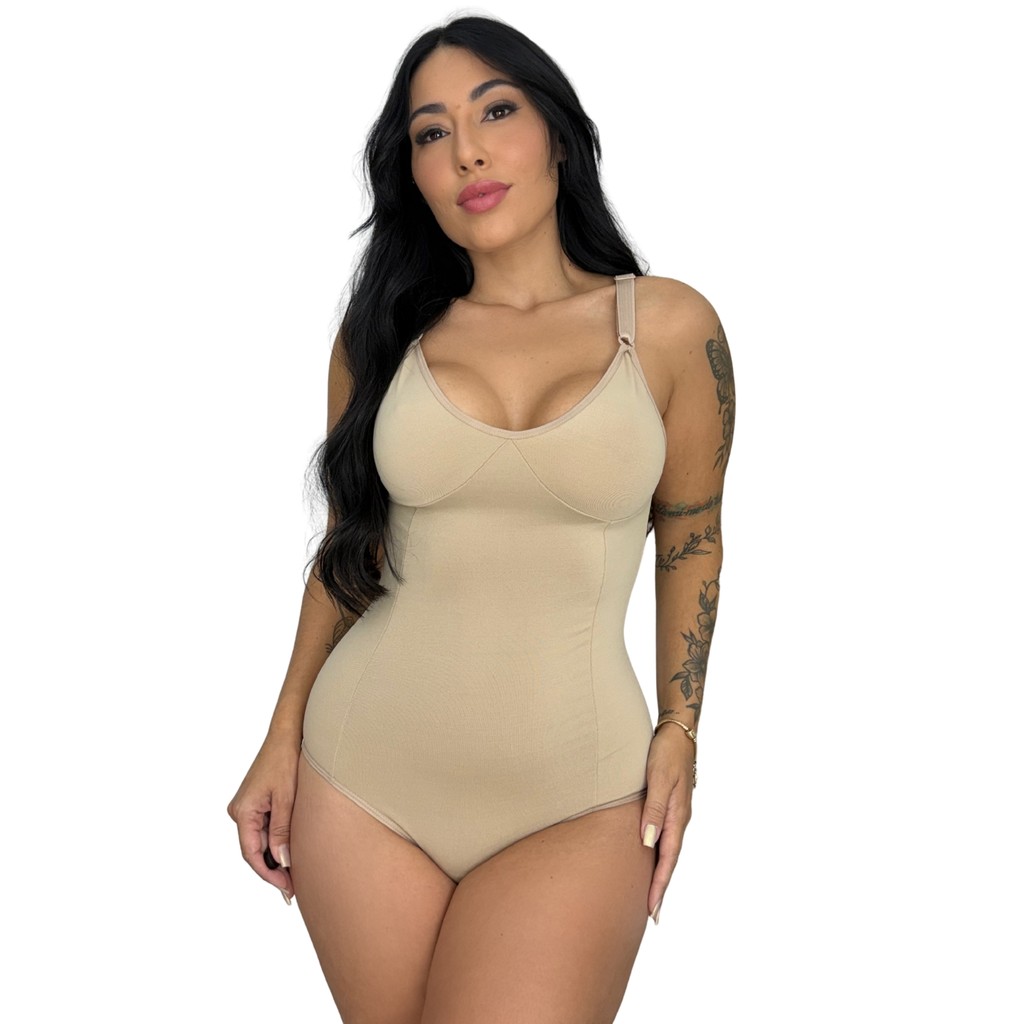 Body Modelador Cinta Segunda Pele Reforçado Redutor de Cintura Compressão