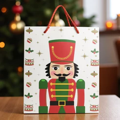Sacola de Papel de Natal - Brinquedo Vermelho e Verde - 23x10x18cm - 1 unidade - FlorArte - Rizzo