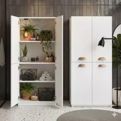QUEIMA DE ESTOQUE - Armário Multiuso Catarina com 4 Portas – Organizador para Quarto/Sala