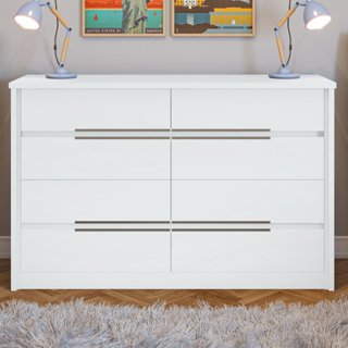 Cômoda Urban 8 Gavetas Espresso Móveis Branco em Oferta na Shopee