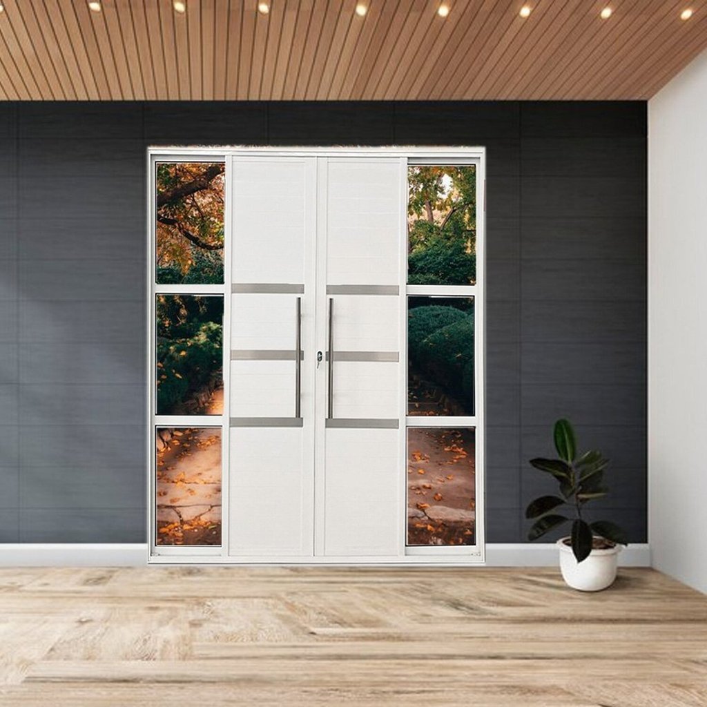 Porta Sacada Lambril 4 Folhas 210 X 200 de Alumínio 200 em Oferta na Shopee