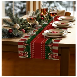 Kit 5 Trilho Caminho de Mesa Natalino Linhão 1,40m x 0,40m – Decoração de Natal Estampas Variaas