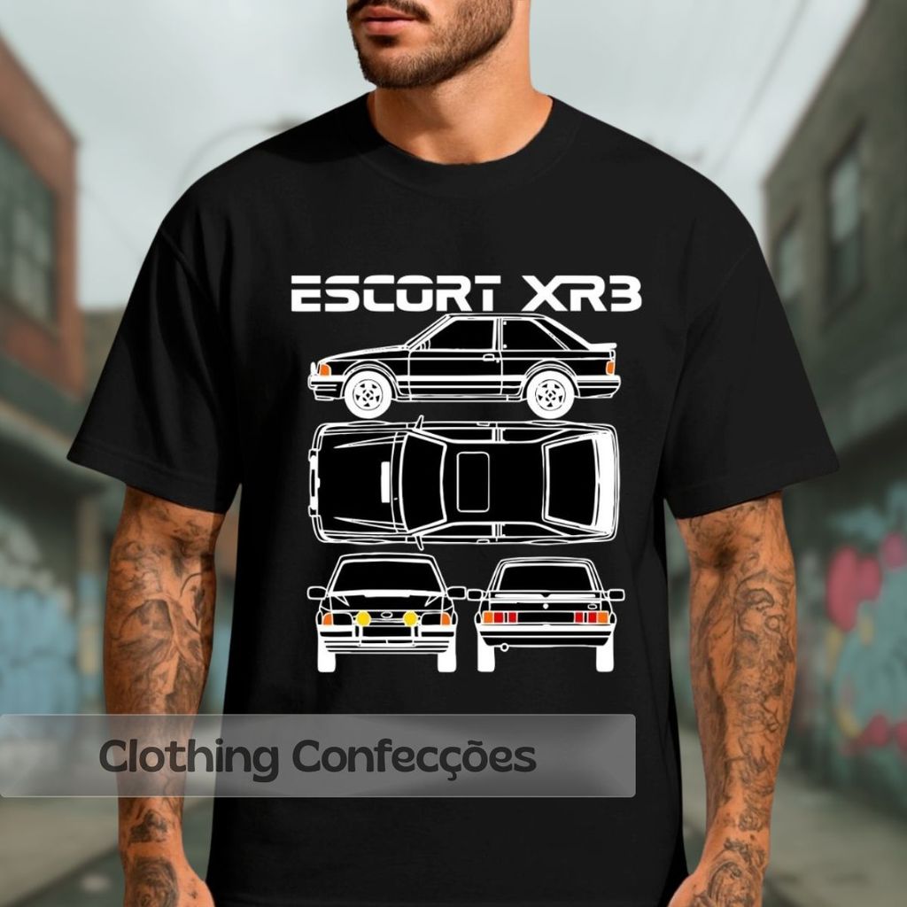 Camiseta Unissex Vintage Carro Retrô Escort Xr3 Blusa Para Fãs De Carros Antigos