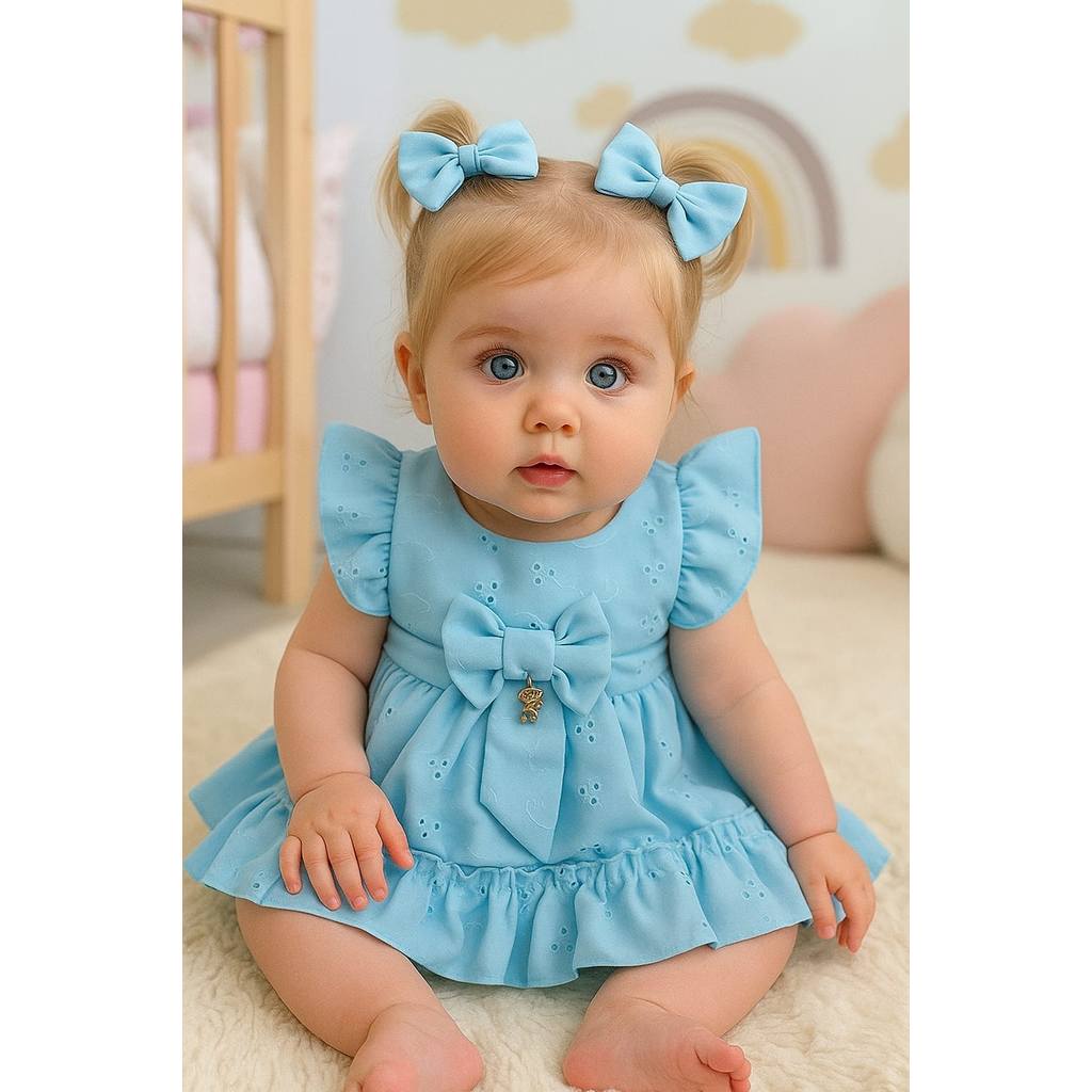 Conjunto Bebê lese (vestido + calcinha) roupa baby menina (la luna)