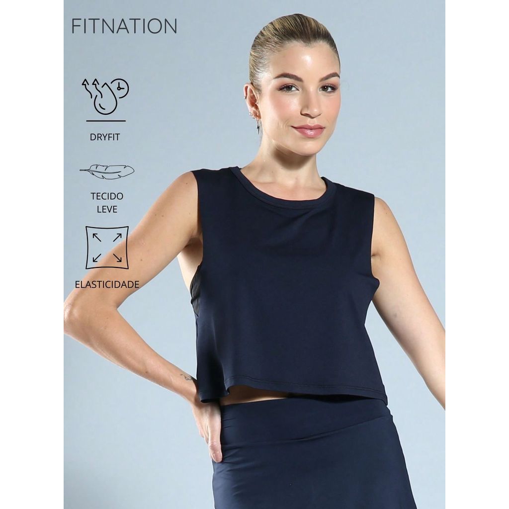 Cropped Regata Feminina Fitness | Academia | Dry Fit | Blusa Esportiva com Elastano