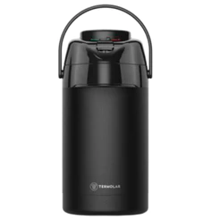 Garrafa de Café Termolar 2.5 Litros R Evolution Preta em Inox Conservação de 20 Horas