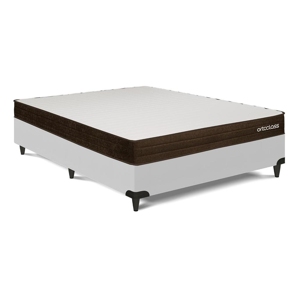 Cama Box e Colchão Poli D28 Ortoclass - Casal (138x188) em Oferta na Shopee